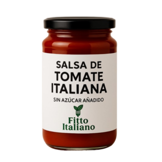 Salsa de tomate italiana sin azúcar añadido